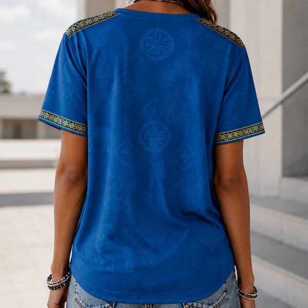 Sweden World Cup 2026 Heritage Women V-neck Shirt