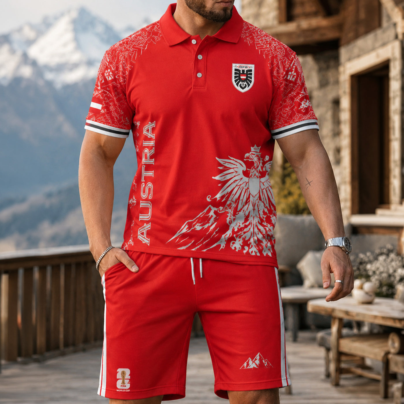 Austria World Cup 2026 Polo Short Set PVT015