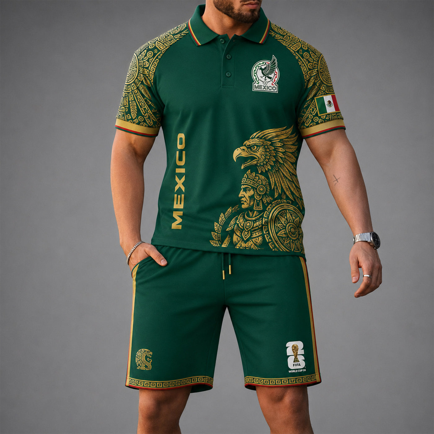 Mexico World Cup 2026 Polo Short Set PVT015