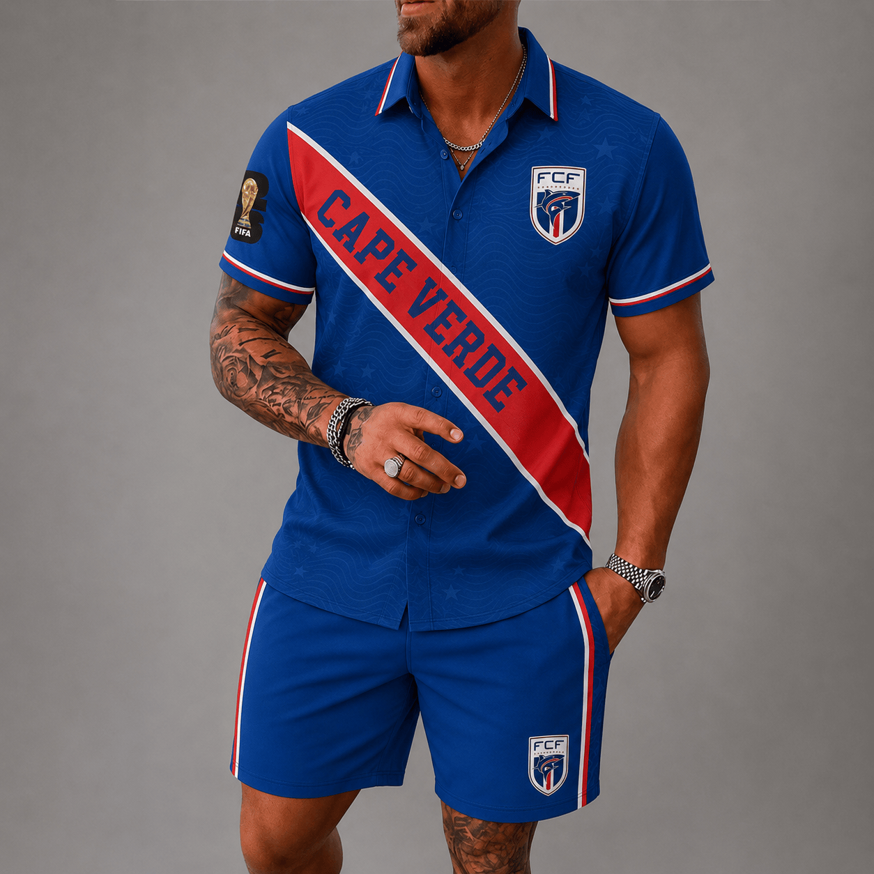 Cape Verde World Cup 2026 Hawaii Short Set PVT023