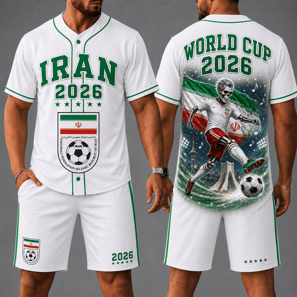 Iran WC 26 Skull Jersey Shorts Set