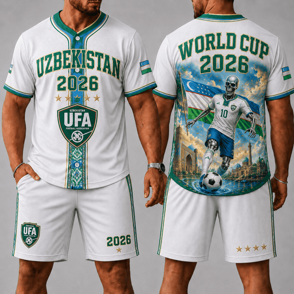 Uzbekistan WC 26 Skull Jersey Shorts Set