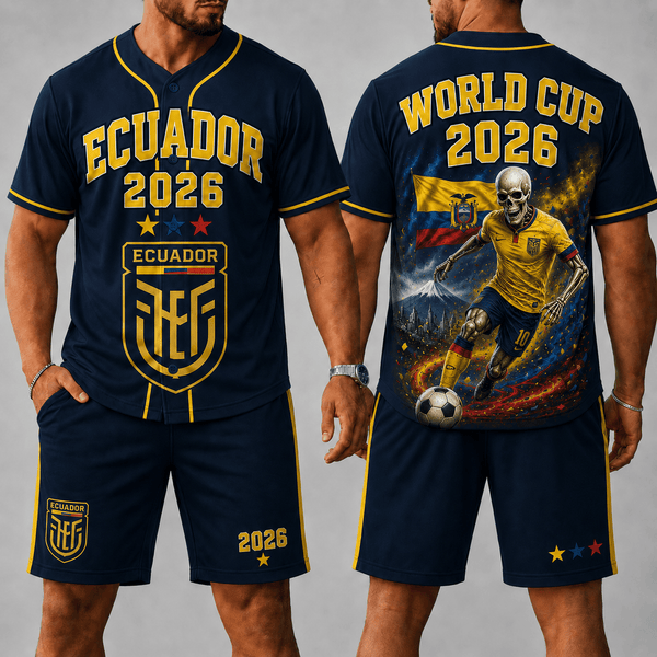 Ecuador WC 26 Skull Jersey Shorts Set
