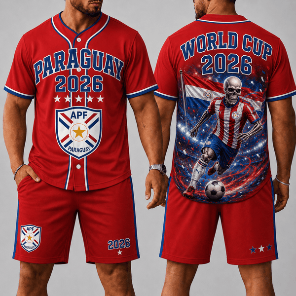 Paraguay WC 26 Skull Jersey Shorts Set