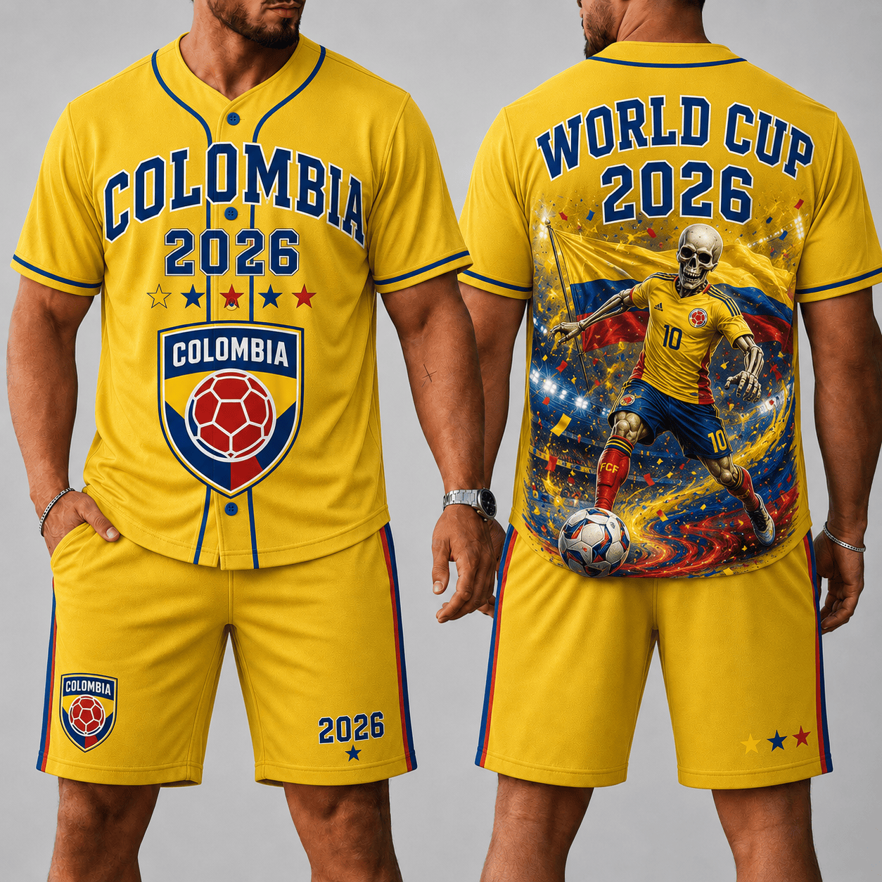 Colombia WC 26 Skull Jersey Shorts Set
