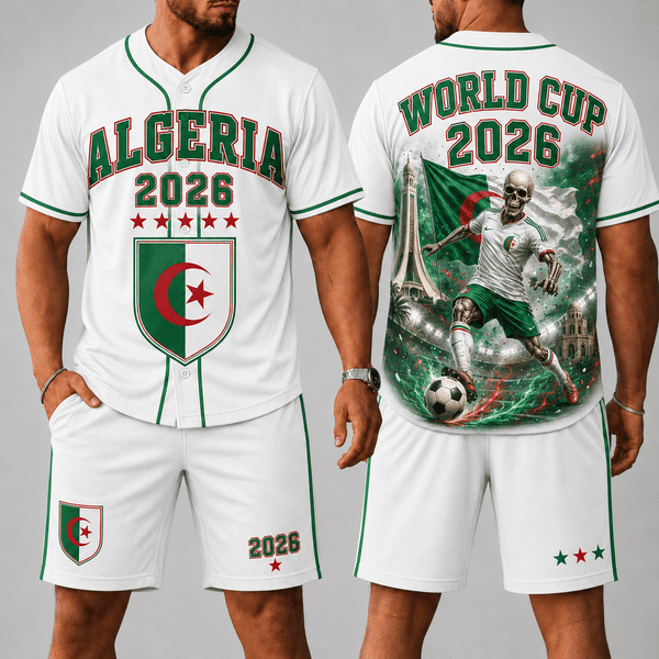 Algeria WC 26 Skull Jersey Shorts Set