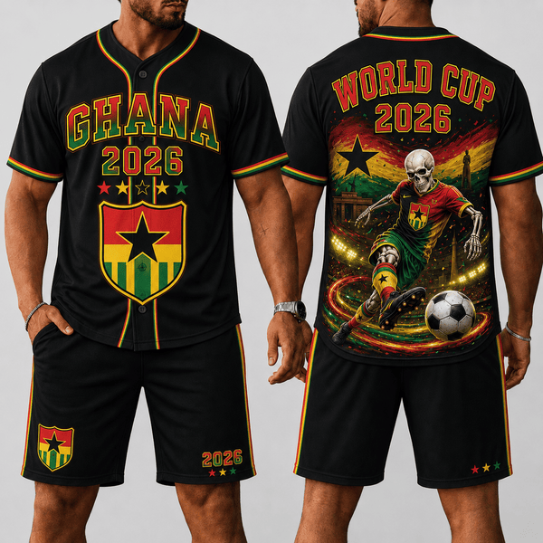 Ghana WC 26 Skull Jersey Shorts Set