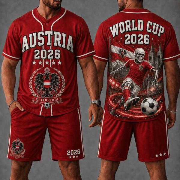 Austria WC 26 Skull Jersey Shorts Set