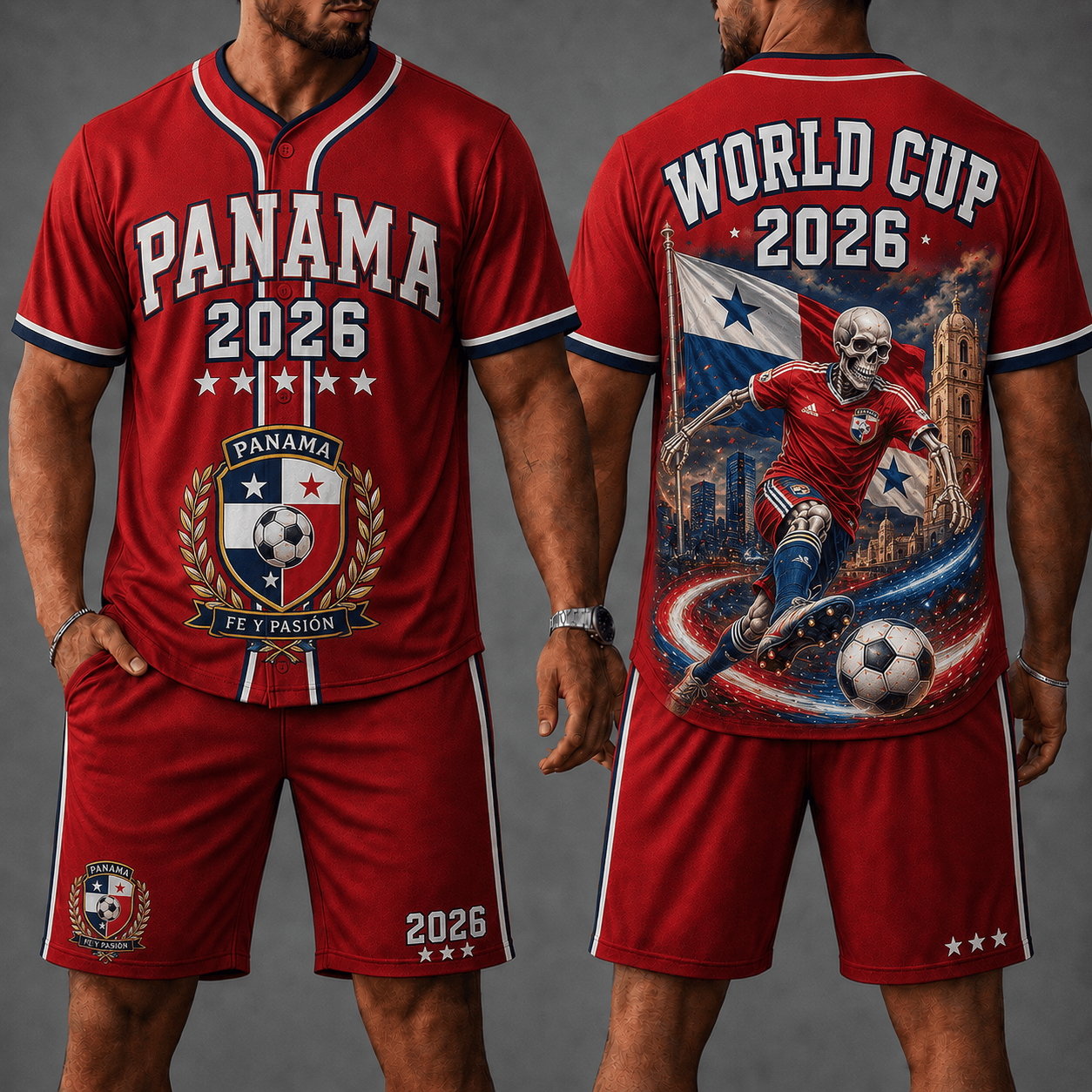 Panama WC 26 Skull Jersey Shorts Set