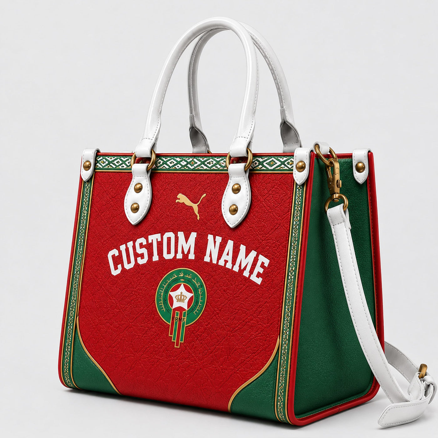 Morocco World Cup 2026 Custom Leather Bag PVT028