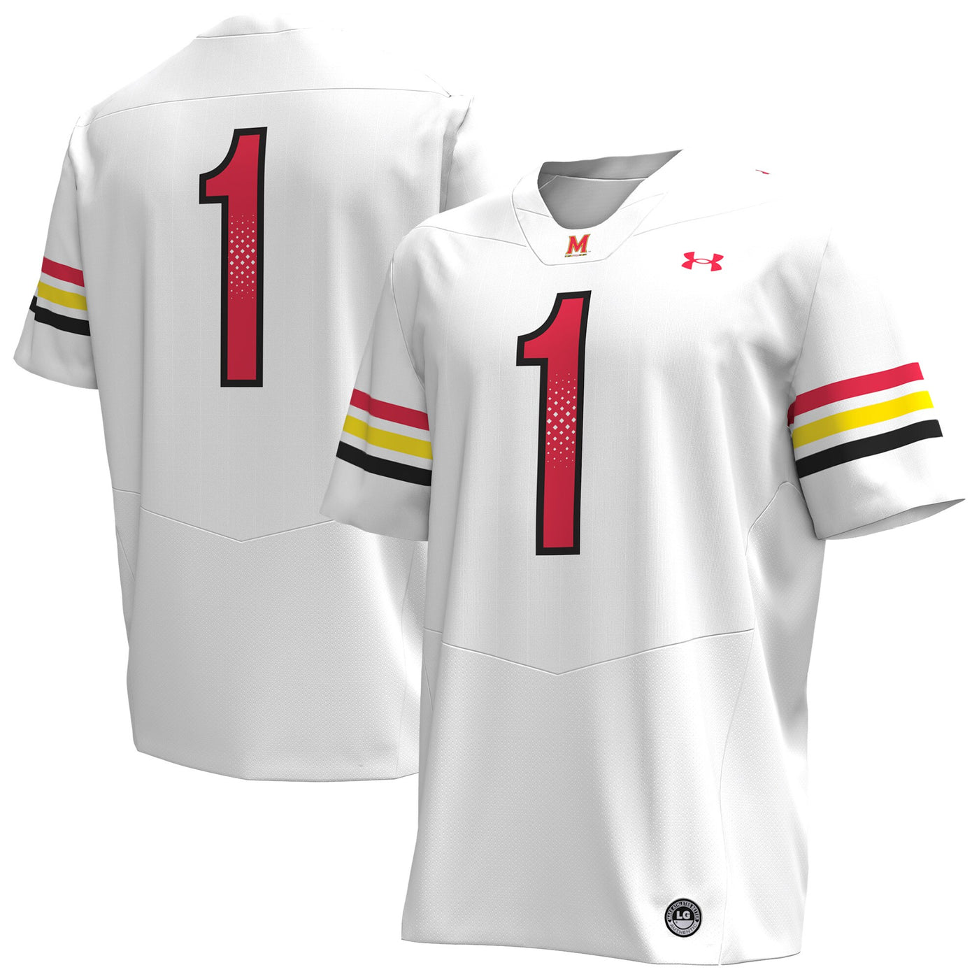 Under Armour #1 White Maryland Terrapins Replica Football Jersey