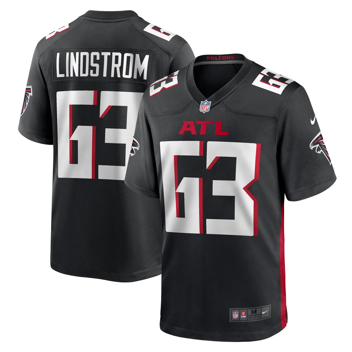 Atlanta Falcons Chris Lindstrom Black Team Game Jersey