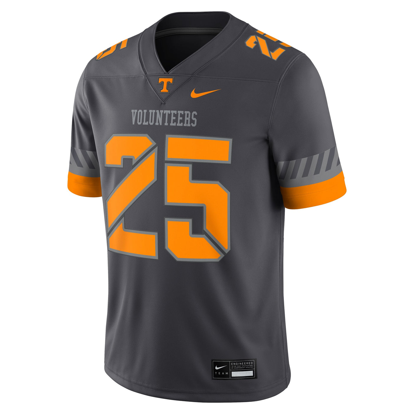 Nike #25 Anthracite Tennessee Volunteers Game Jersey