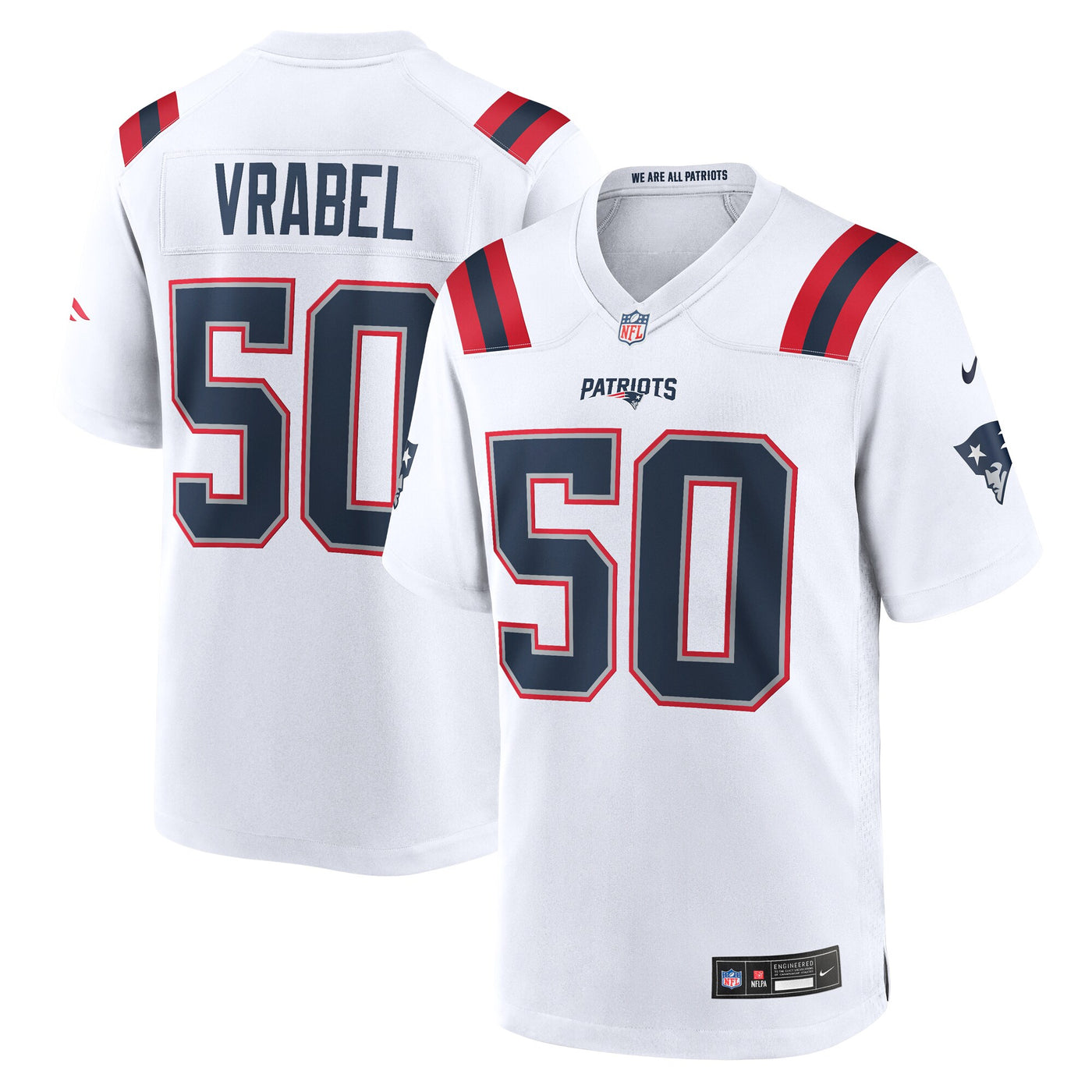 New England Patriots Mike Vrabel Nike White Retired Player Game Jersey