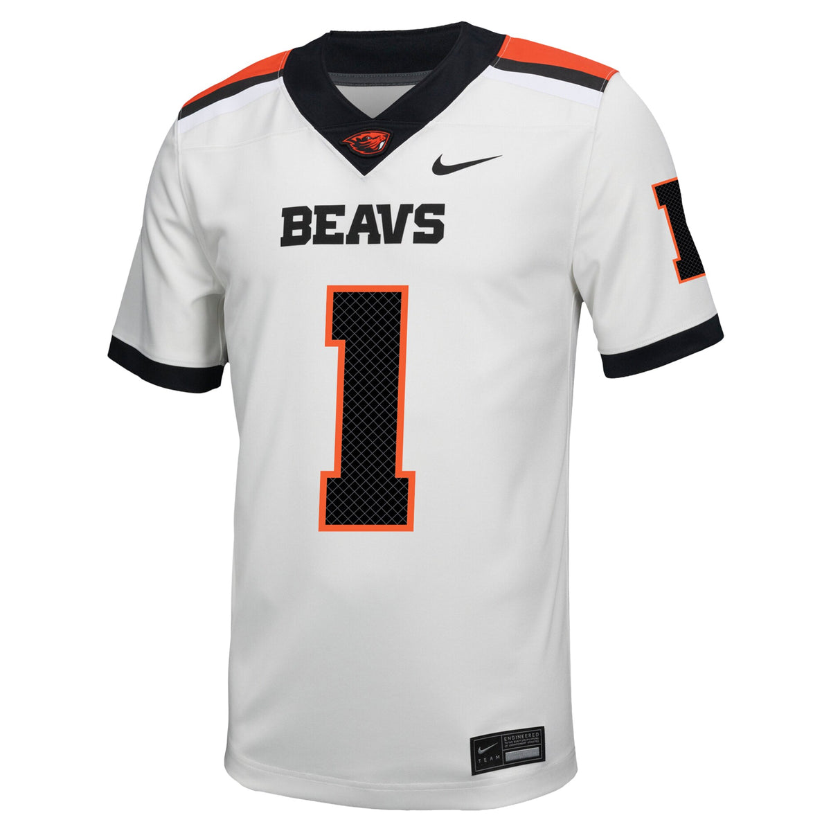 #1 Oregon State Beavers Road Replica Football Jersey - White