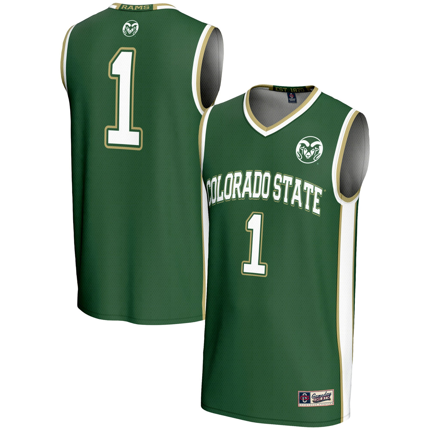 GameDay Greats #1 Green Colorado State Rams Lightweight Basketball Jersey
