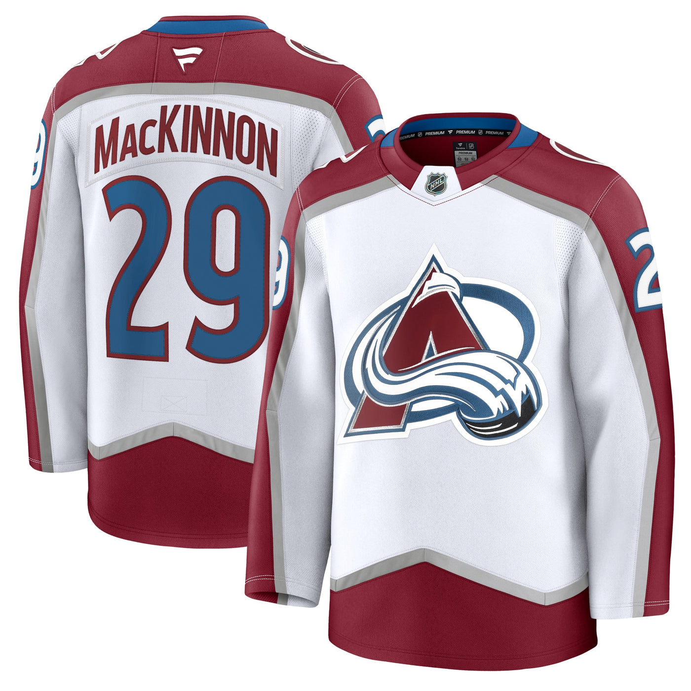 Colorado Avalanche Nathan MacKinnon Fanatics White Away Premium Jersey