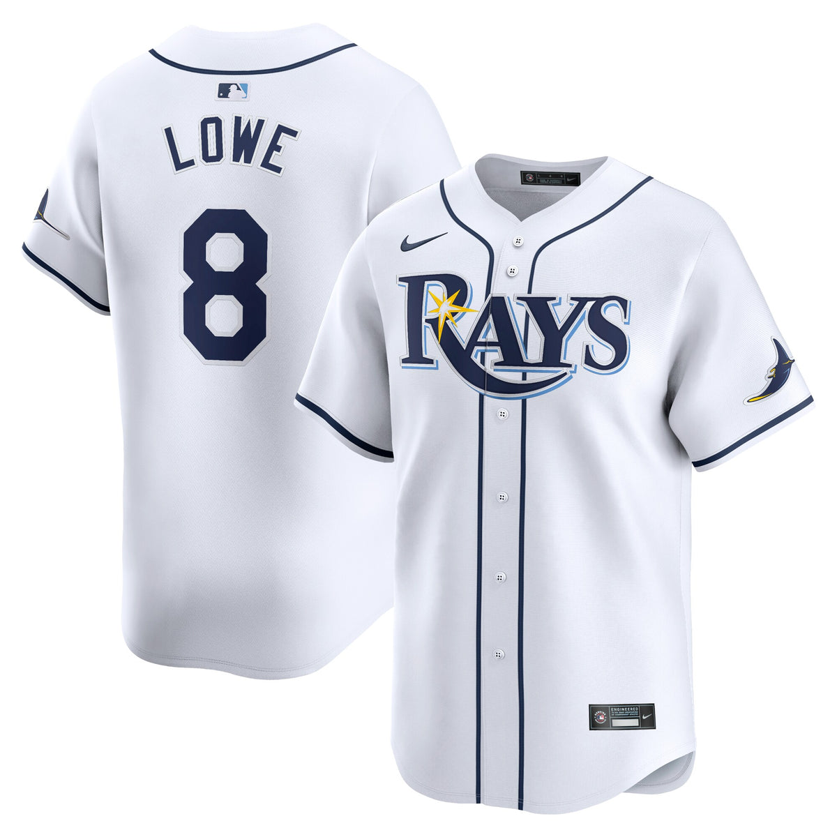 Tampa Bay Rays Brandon Lowe White Home Limited Player Jersey