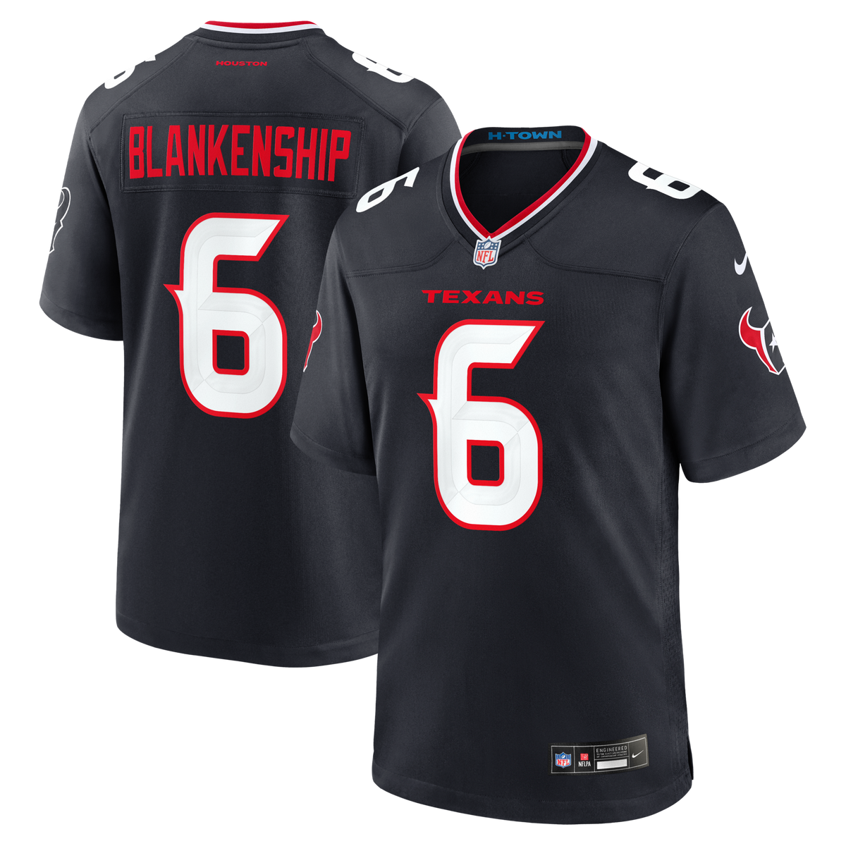 Houston Texans Reed Blankenship Navy Team Game Jersey