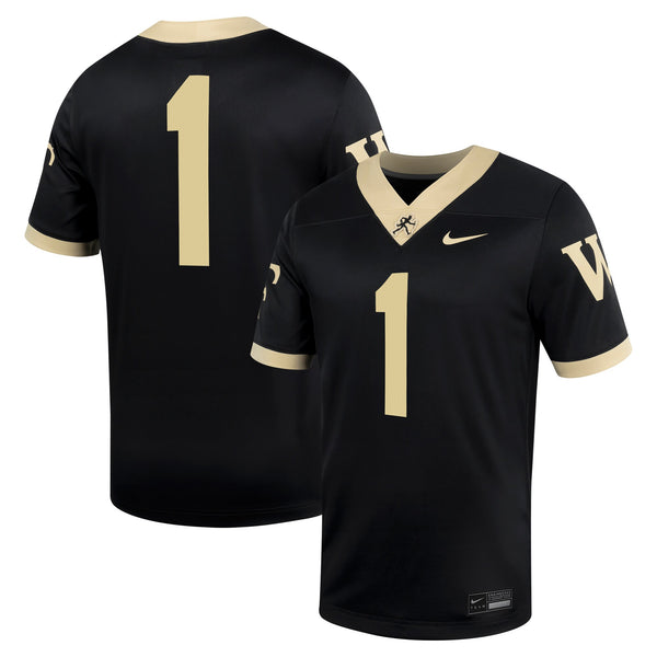 Nike #1 Black Wake Forest Demon Deacons Untouchable Football Jersey