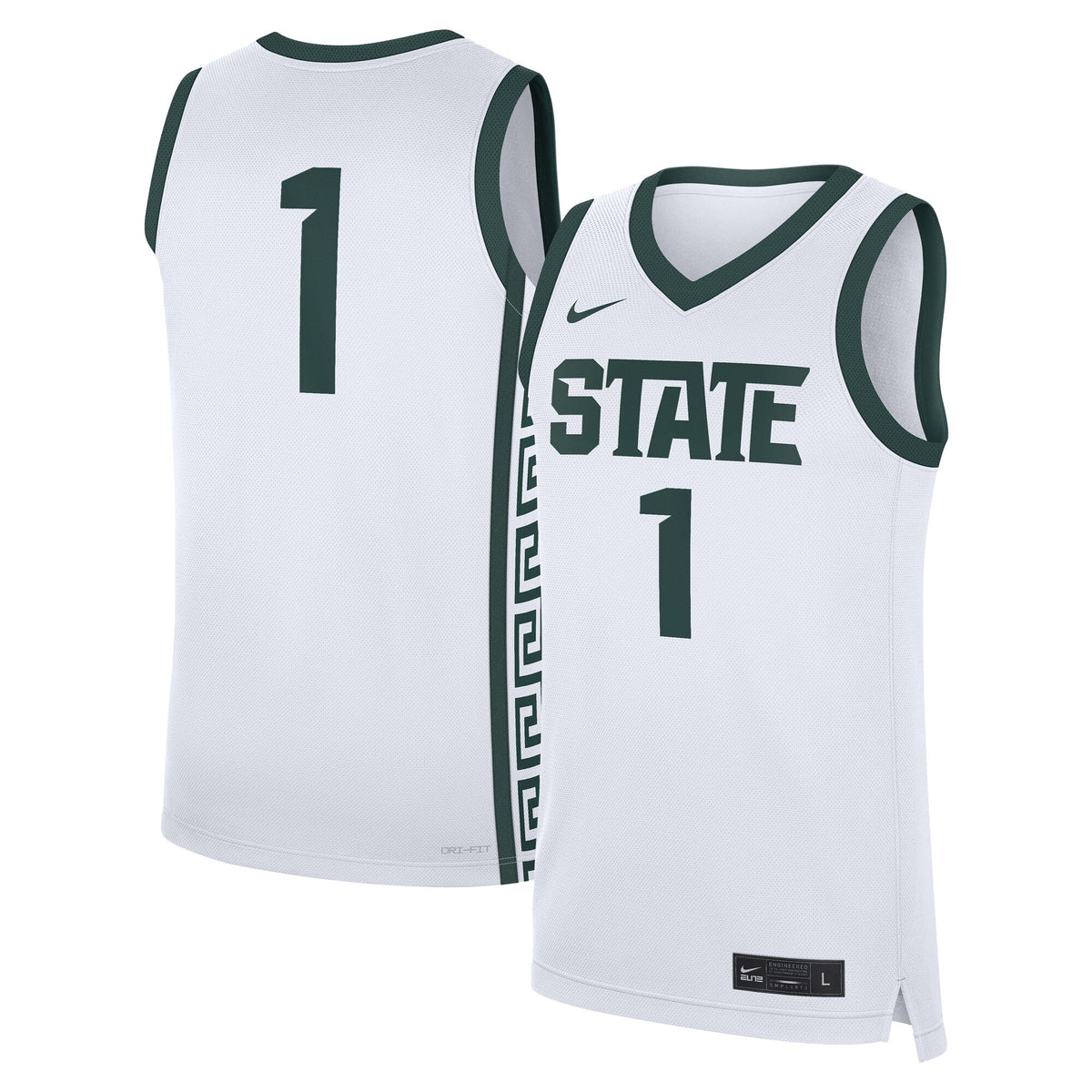 #1 Michigan State Spartans Home Replica Jersey - White