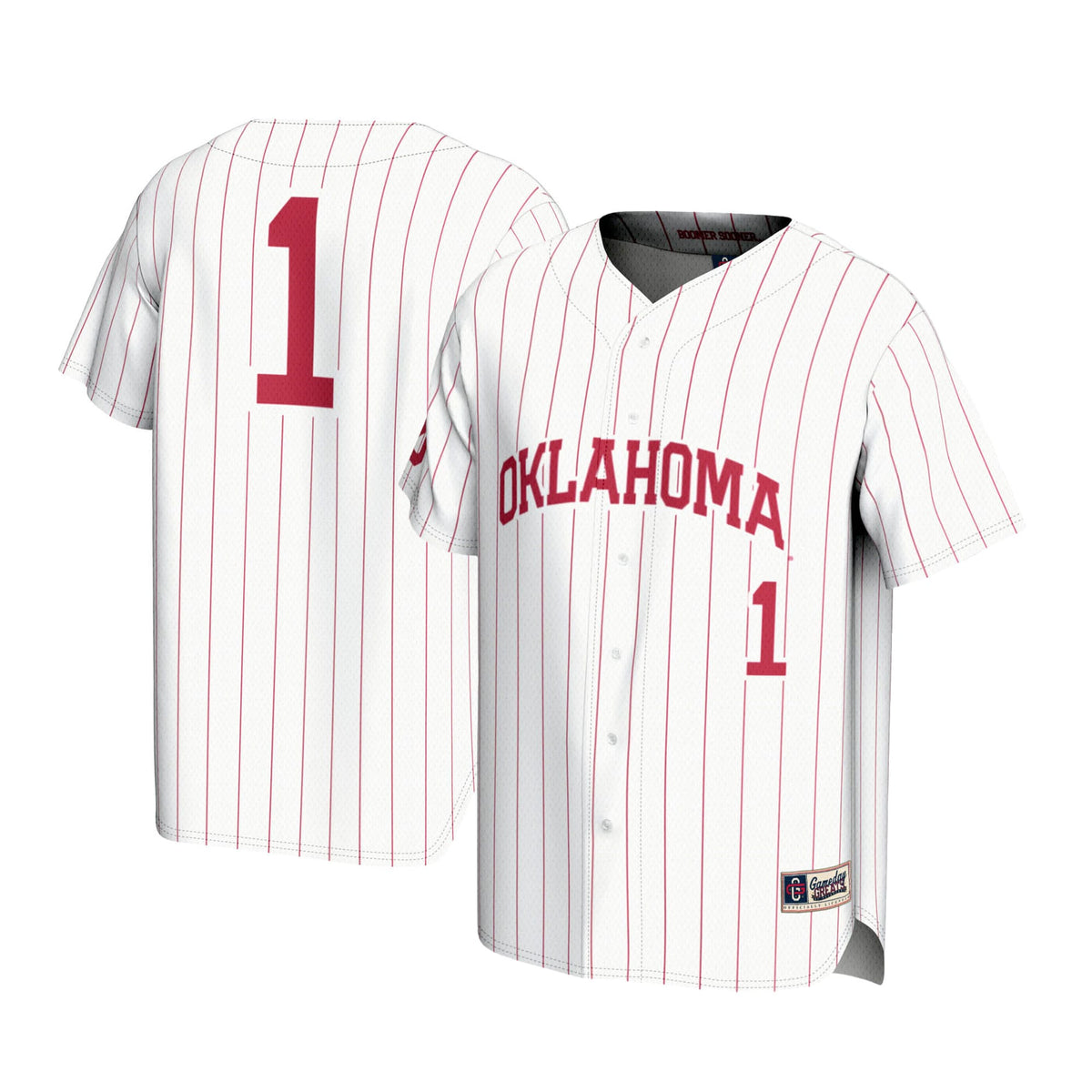 #1 Oklahoma Sooners GameDay Greats Lightweight Baseball Jersey - White