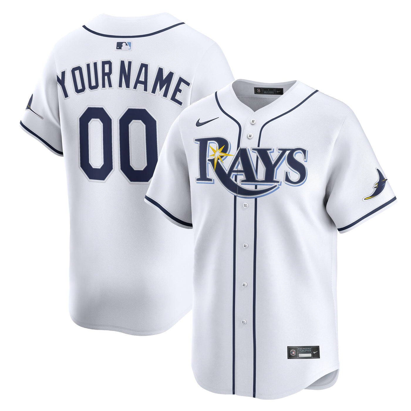 Tampa Bay Rays Nike White Home Limited Custom Jersey