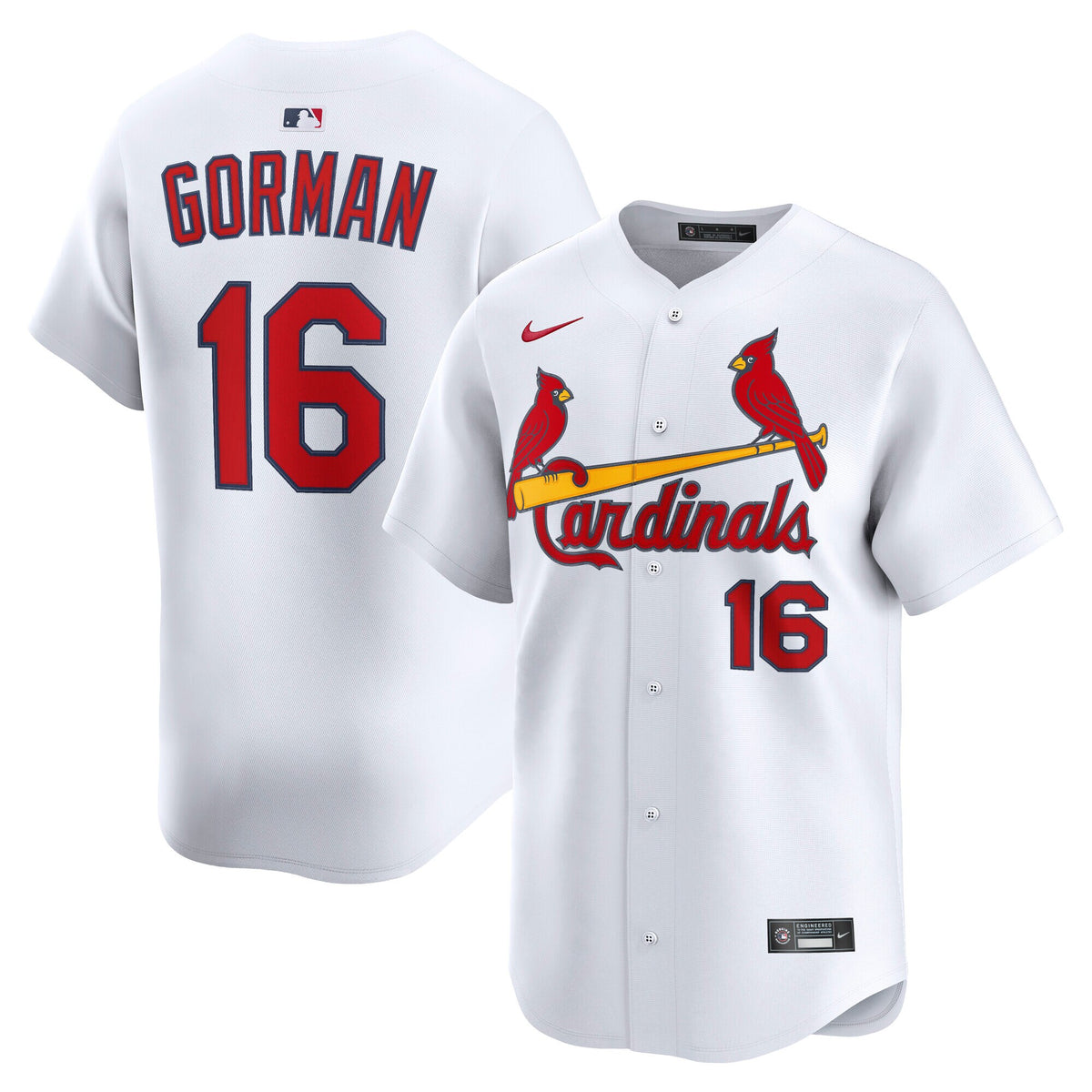 St. Louis Cardinals Nolan Gorman White Home Limited Player Jersey
