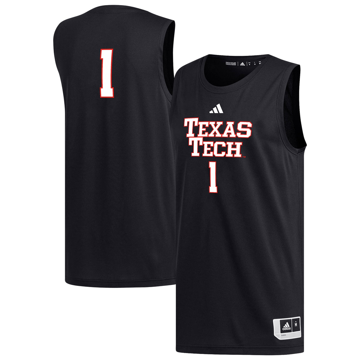 #1 Texas Tech Red Raiders Replica Basketball Jersey - Black