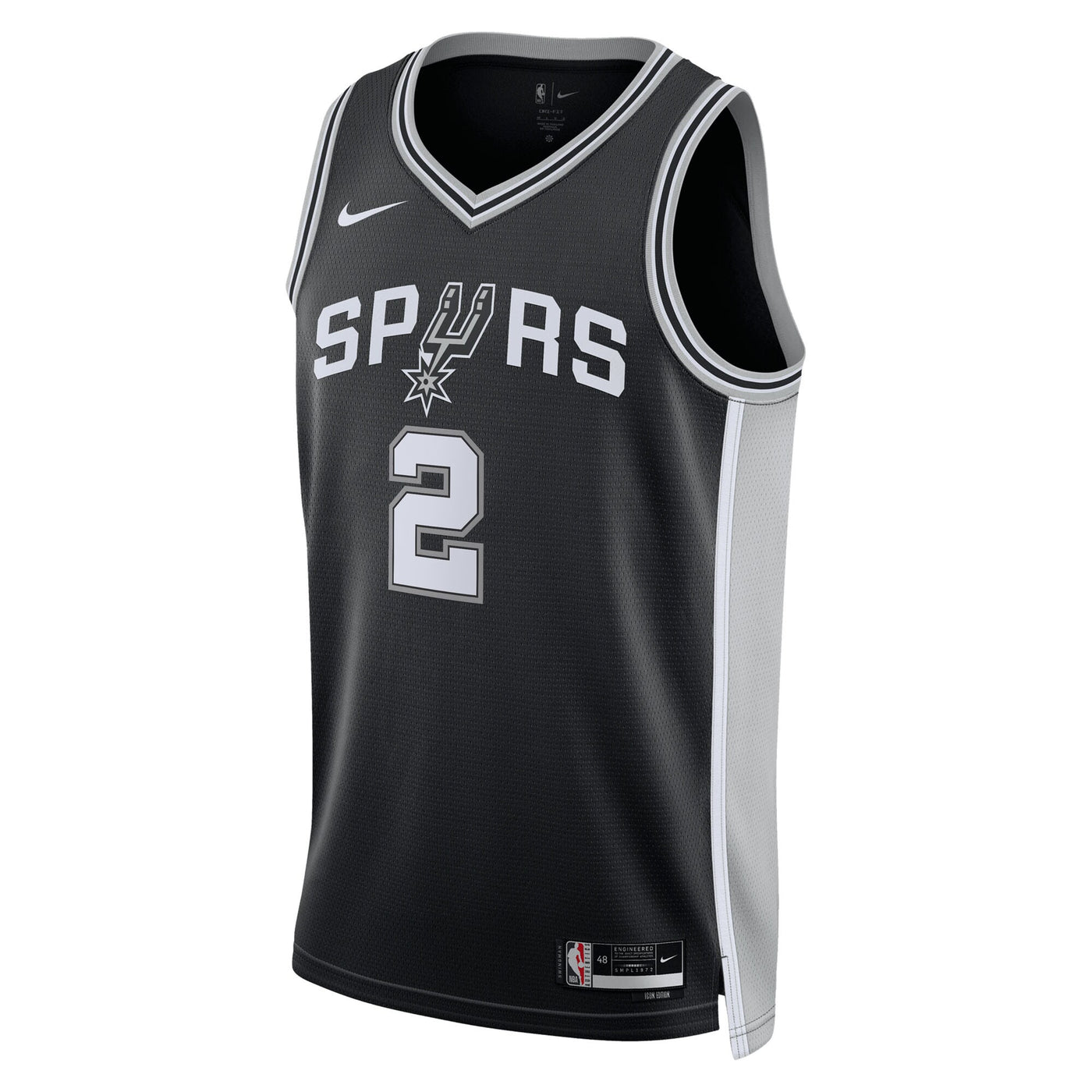 San Antonio Spurs Nike Icon Edition Swingman Jersey NBA 2025 First Round Draft Pick - Black - Dylan Harper