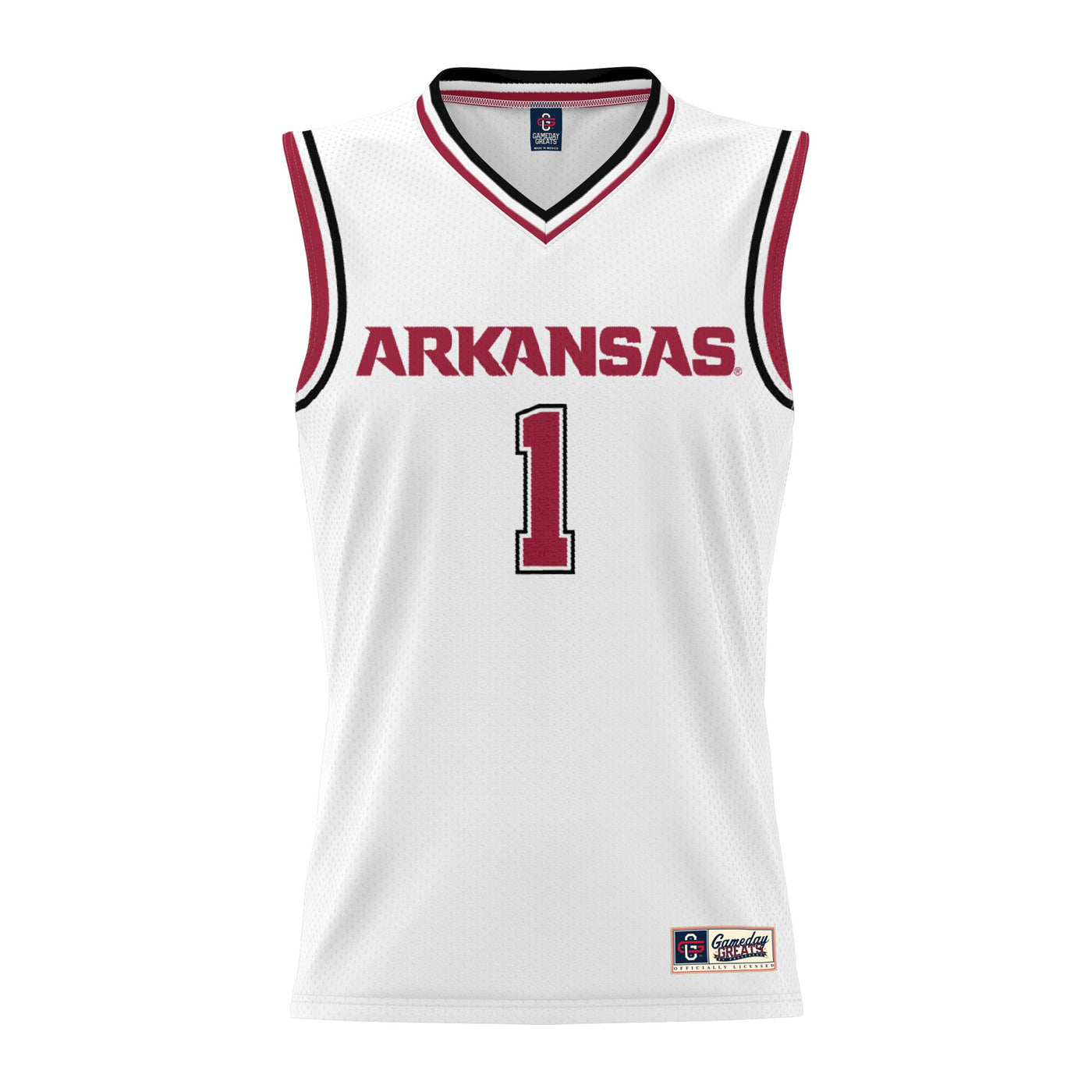 GameDay Greats #1 White Arkansas Razorbacks Lightweight Basketball Jersey