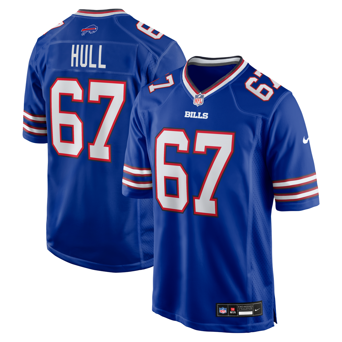 Buffalo Bills Kent Hull Royal Game Retired Player Jersey