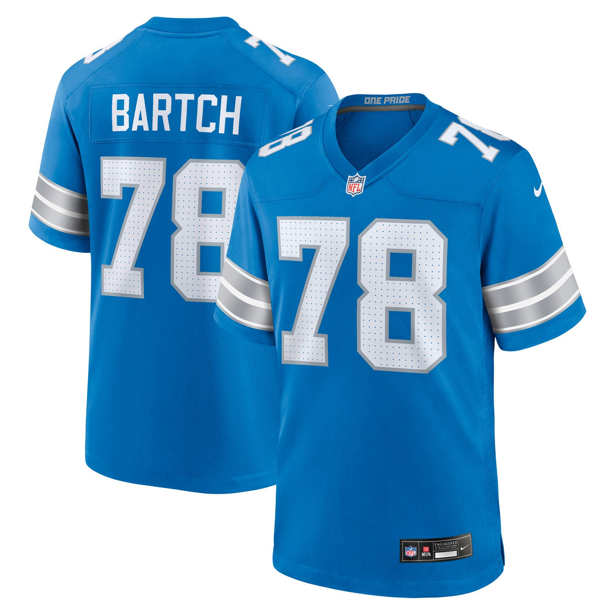 Detroit Lions Ben Bartch Blue Team Game Jersey