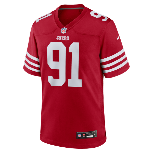 San Francisco 49ers Sam Okuayinonu Nike Scarlet Team Game Jersey