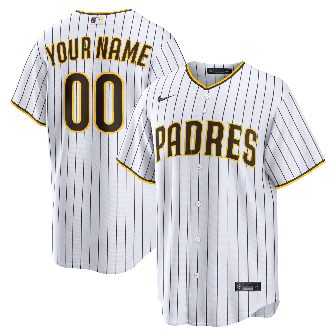 San Diego Padres Nike White Home Replica Custom Jersey