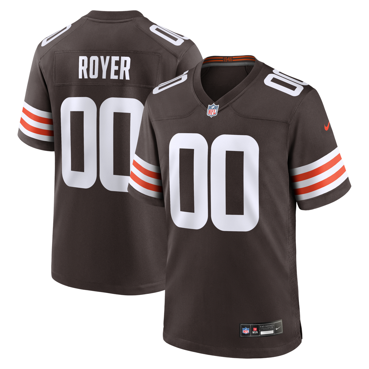 Cleveland Browns Joe Royer Brown Game Jersey