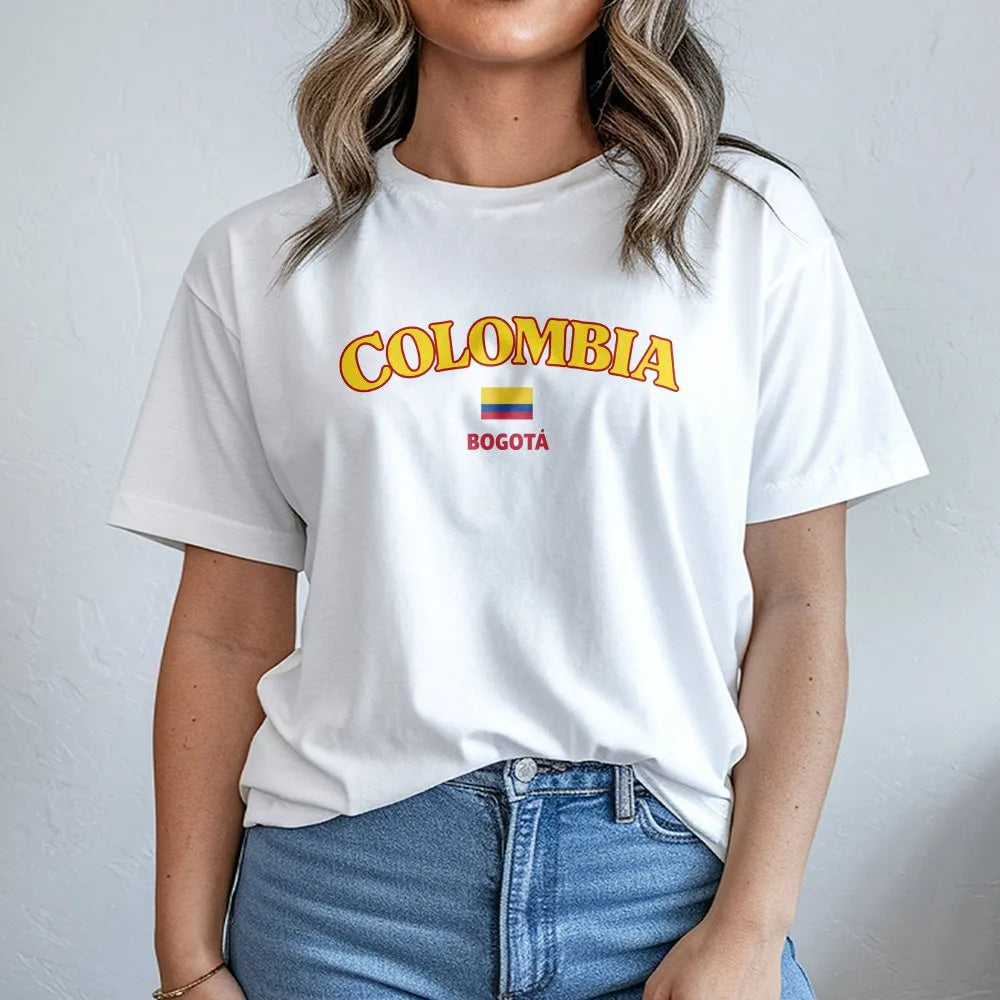 Colombia Sweatshirt | Vintage Bogota Flag Graphic | Soft Cotton Blend | Colombian Pride Travel Gift