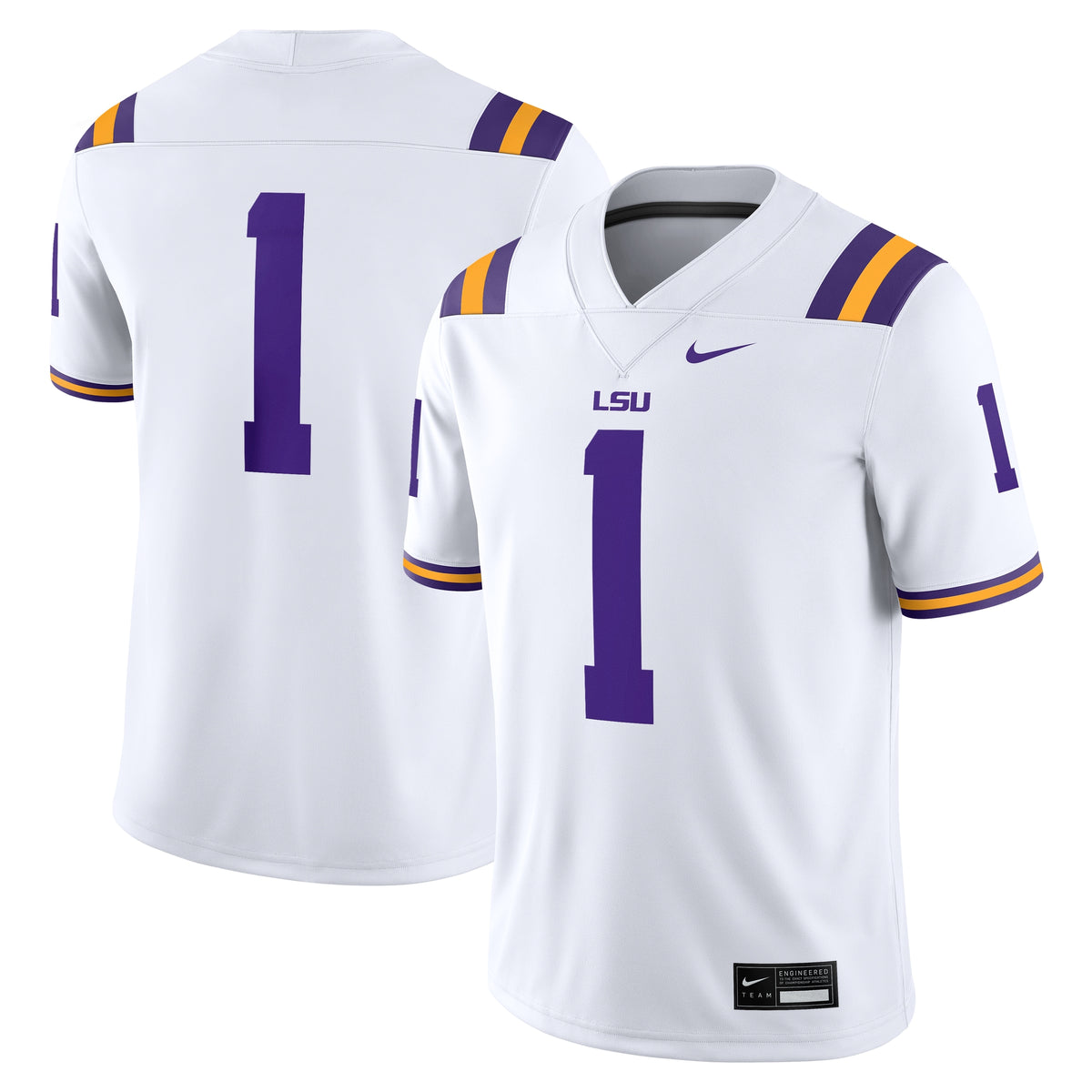 #1 LSU Tigers Game Jersey - White