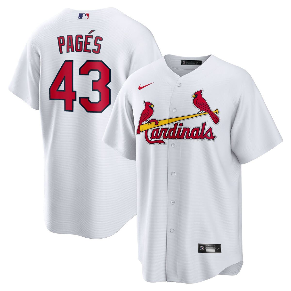 St. Louis Cardinals Pedro Pagés White Home Replica Jersey