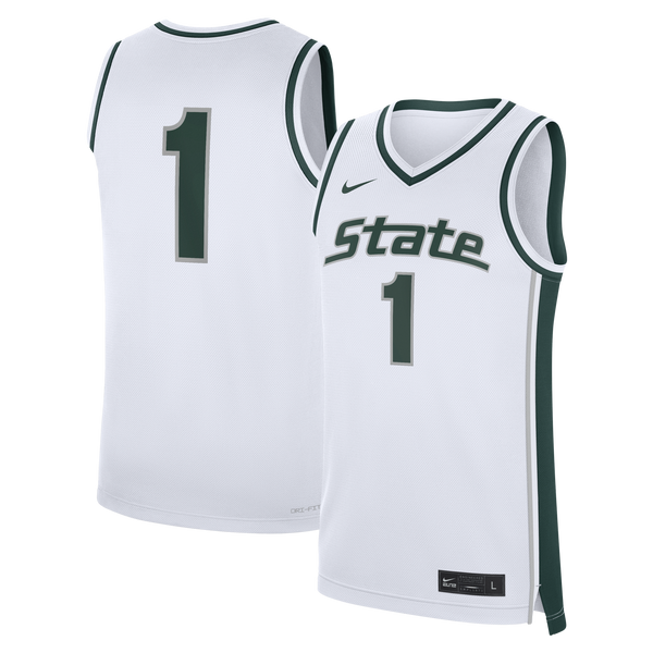 Nike White Michigan State Spartans #1 Alternate Replica Basketball Jersey