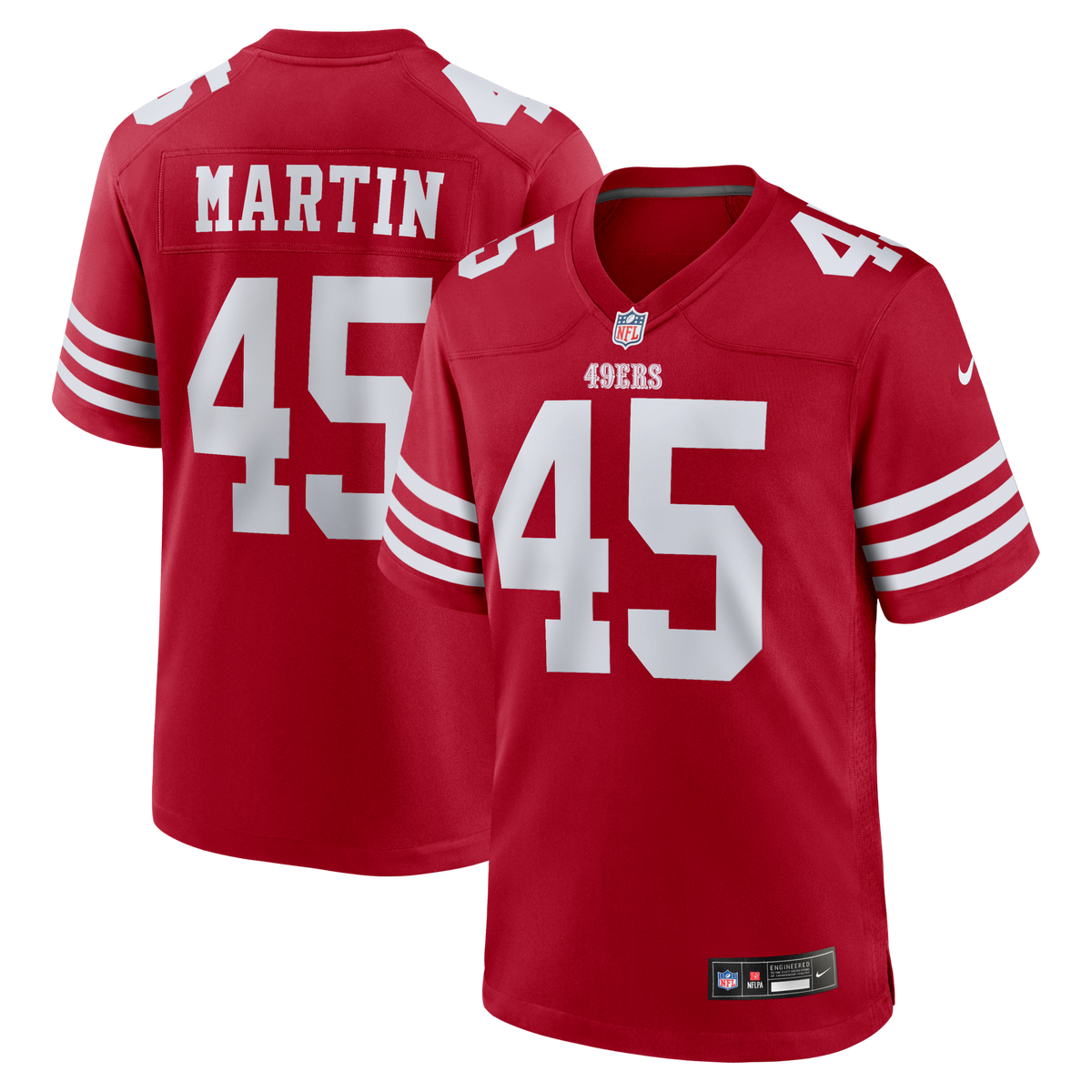 San Francisco 49ers Nick Martin Scarlet Team Game Jersey