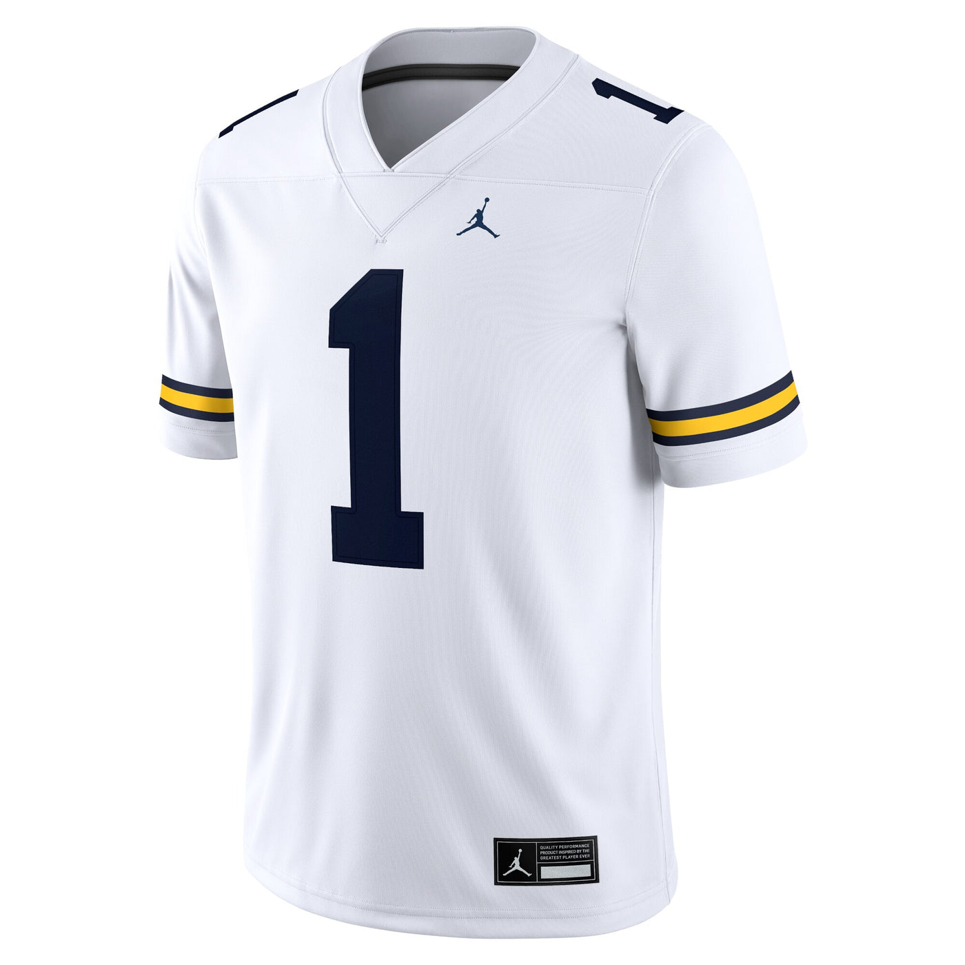 Jordan Brand #1 White Michigan Wolverines Game Jersey