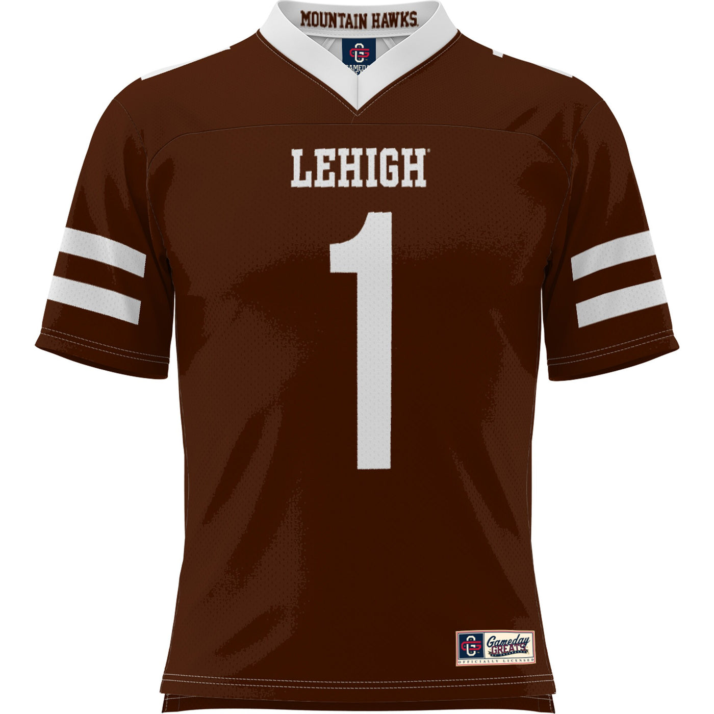 GameDay Greats #1 Brown Lehigh Mountain Hawks Football Jersey
