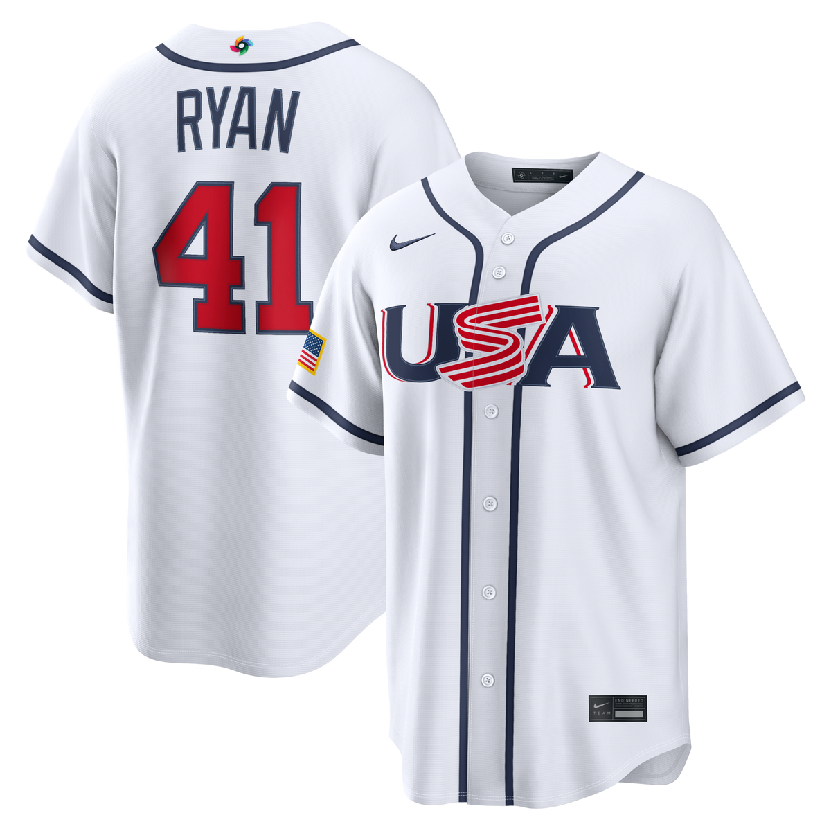 USA Baseball Joe Ryan White 2026 World Baseball Classic Home Stadium Jersey