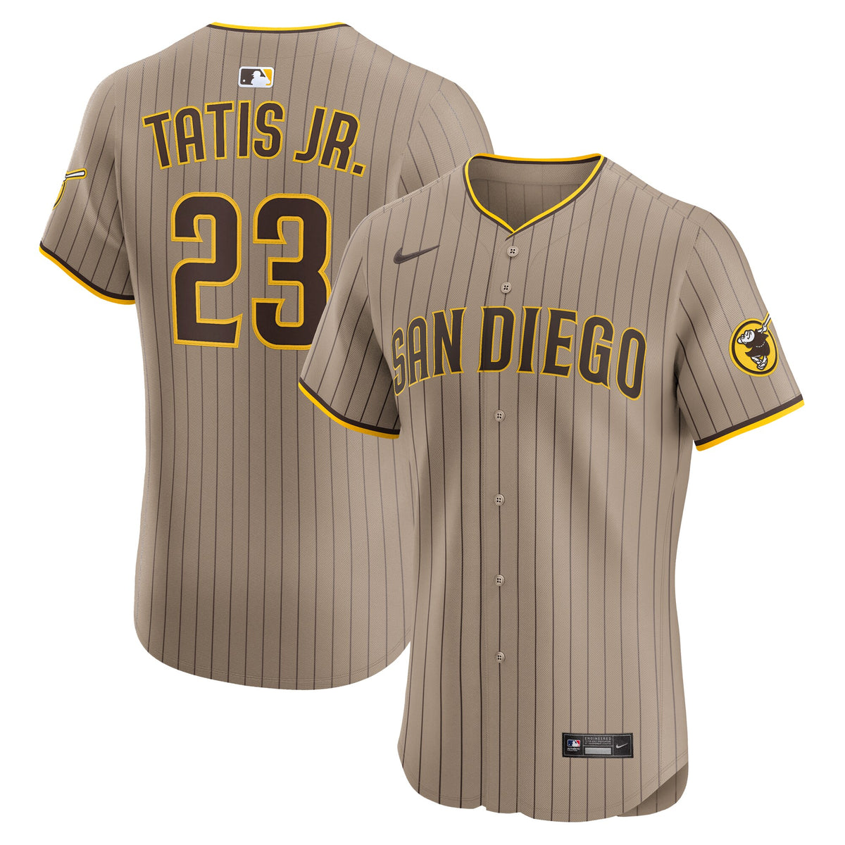 San Diego Padres Fernando Tatis Jr. Khaki Sand Elite Jersey