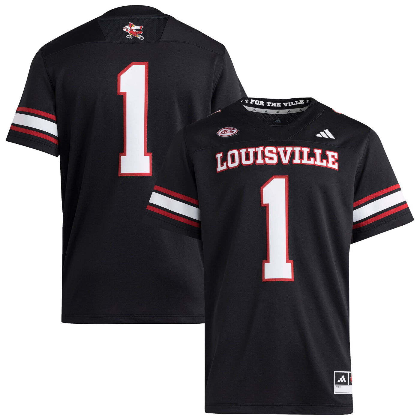 adidas #1 Black Louisville Cardinals Premier Strategy Jersey