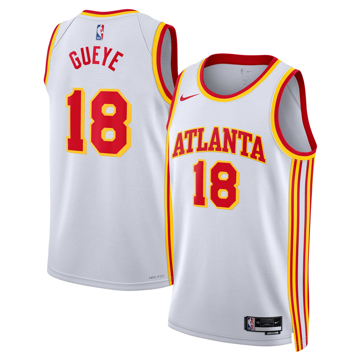 Atlanta Hawks Association Edition Swingman Jersey - White - Mouhamed Gueye -