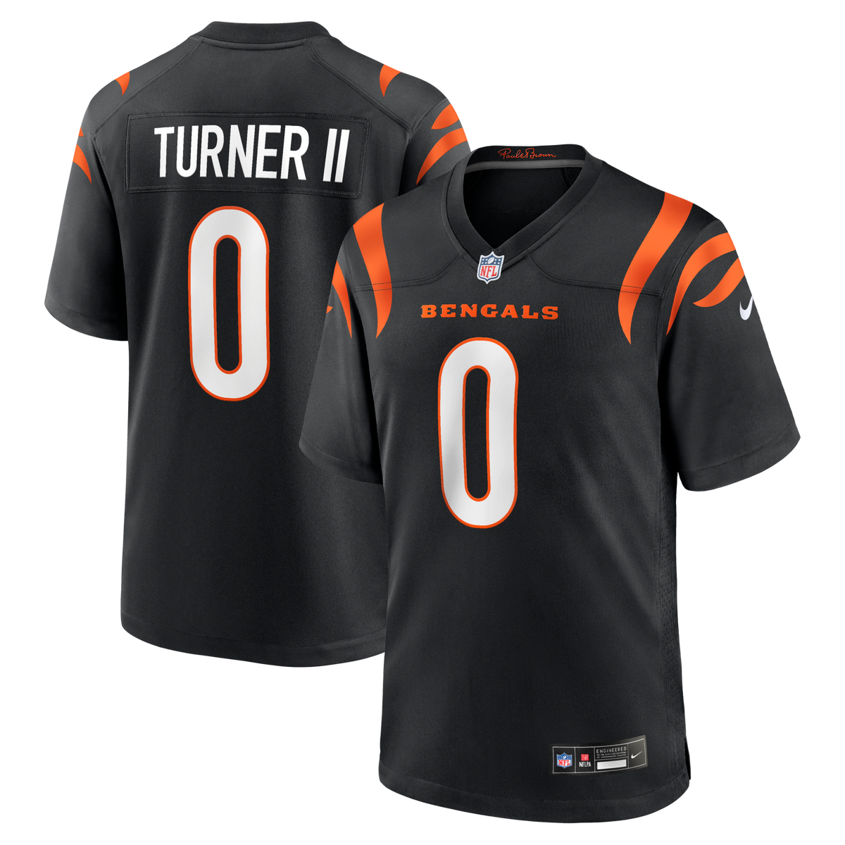 Cincinnati Bengals DJ Turner II Black Team Game Jersey