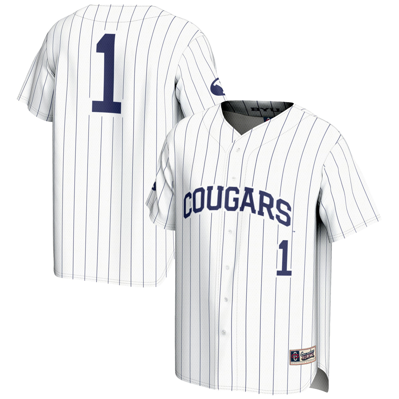 GameDay Greats #1 White BYU Cougars Lightweight Baseball Jersey