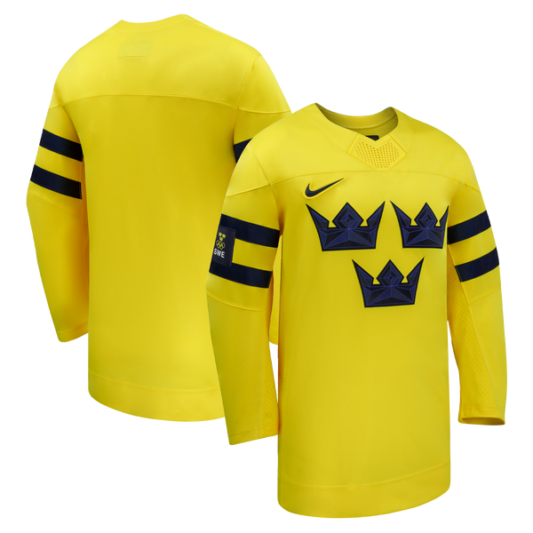 Sweden Hockey Nike Yellow 2026 Away Replica Jersey